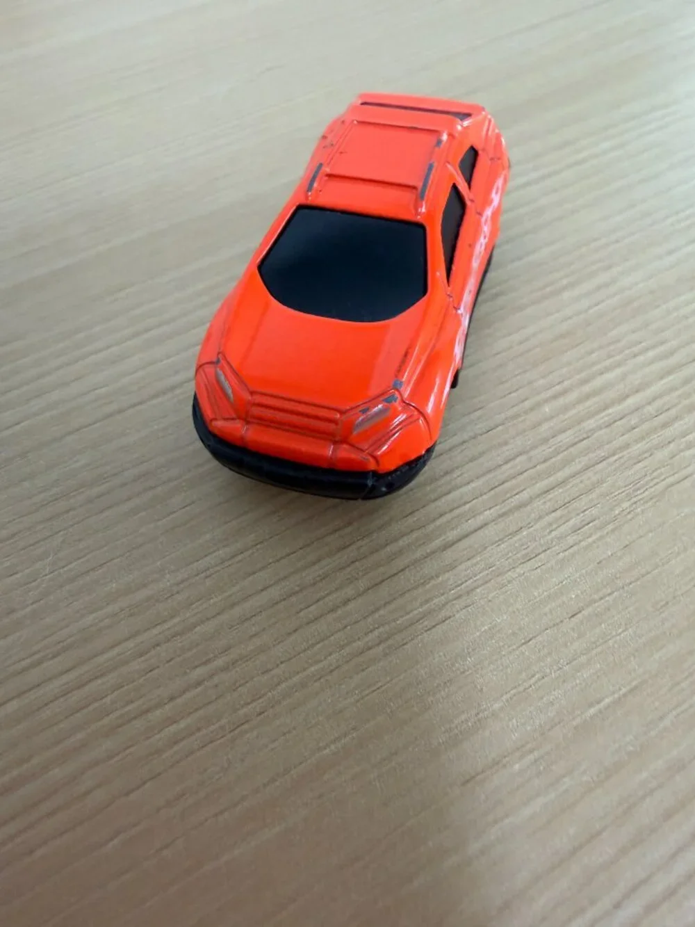 Orange SUV Toy with White Flames Kids Diecast Vehicle for Pretend Play - Picture 2 of 6